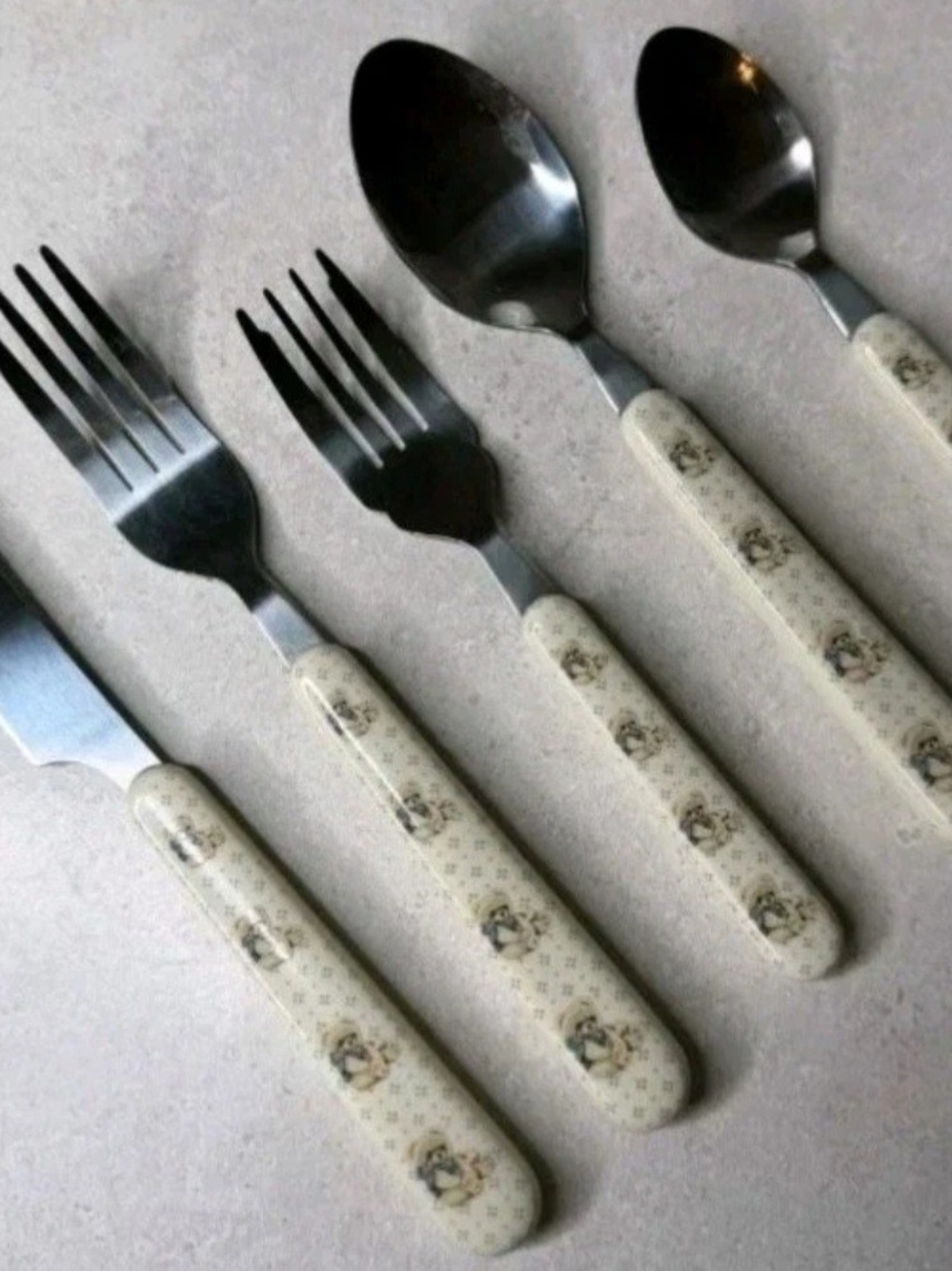 Vintage Tienshan Theodore Country Bear Dinnerware 5 Piece Flatware Set